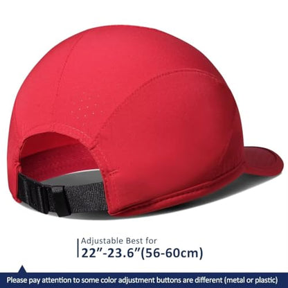 GADIEMKENSD Stretch Running Hat with Soft Brim, Quick Dry, Unstructured, Unisex-Adult - color: Soft Red