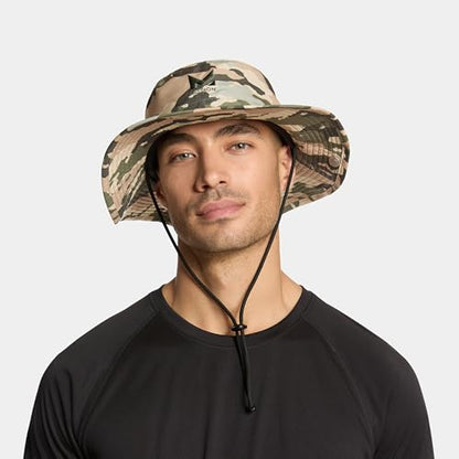MISSION Cooling Bucket Hat - Unisex Wide-Brim Hat for Men & Women - Lightweight, Foldable & Durable - Cools Up to 2 Hours - color: Classic Camo Safari