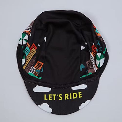 Funny Cycling Cap - Polyester Skull Cycling Hat-Under Helmet -Cartoon Cycling Helmet Liner Breathable&Sweat Uptake - color: Fuu-black