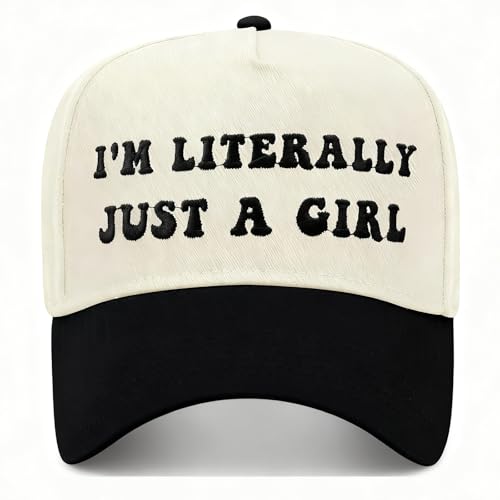 Vintage Canvas Embroidery Funny Hats Put It On My Husband's Tab Hat Adjustable Baseball Cap for Men Women - color: Black-i'm Literally Just a Girl-a
