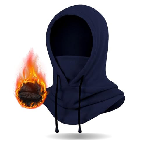 Winter Balaclava Ski Mask: Warm Fleece Hood Hats Face Cover - color: Navyblue