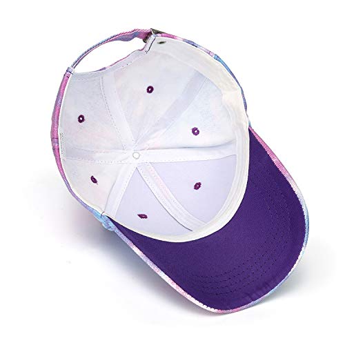 BEARUN Cotton Tie Dye Low Profile Cap Hiphop Baseball Cap Fashion Dad Hat - color: Blue Purple