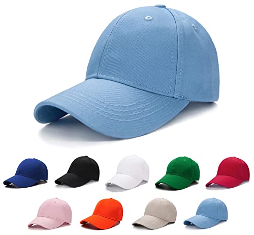 Edoneery Kids Baseball Hat, Adjustable Cotton Cap - color: Blue, style: 3-8 Years
