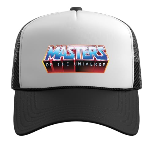 Masters of The Universe Logo Trucker Hat with Adjustable Mesh Back - color: Black/White