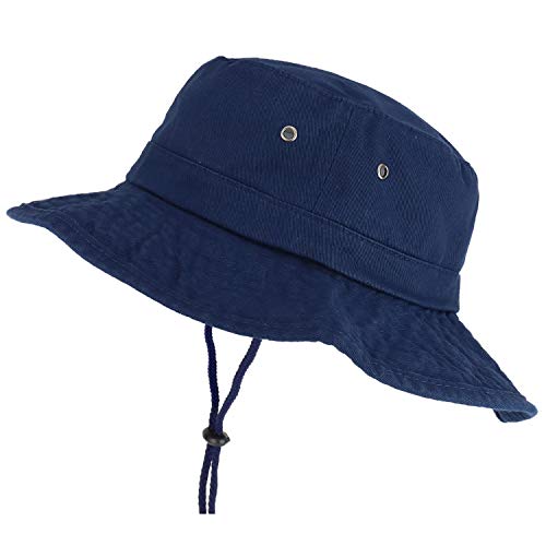 Trendy Apparel Shop XXL Oversize Large Brim 100% Cotton Outdoor Boonie Hat - color: Navy, size: 3X-Large