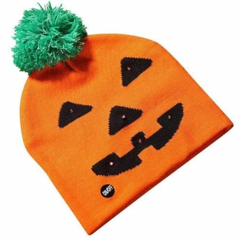 Pumpkin Beret Hat Halloween Knit Cap Thanksgiving Crochet Warm Cap Orange
