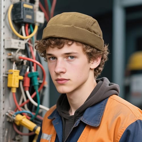 Clakllie Quick Dry Brimless Docker Cap for Men Summer Beanie Sailor Skullcap Lightweight Waterproof Adjustable No Brim Hat - color: S-dbh01-khaki