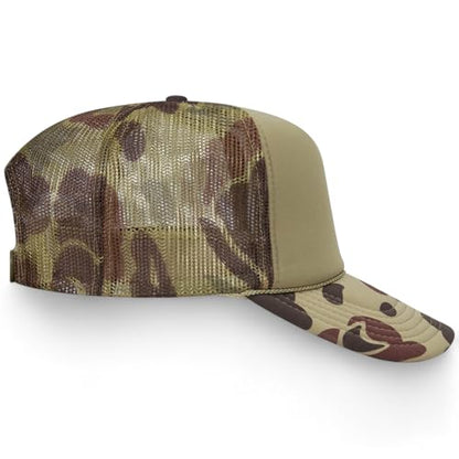 Game Day Flag Hat - color: Light Green Camo Foam Mesh Back