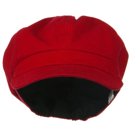 e4Hats.com Cotton Elastic Newsboy Cap - color: Red, size: X-Large-XX-Large