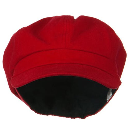 e4Hats.com Cotton Elastic Newsboy Cap - color: Red, size: X-Large-XX-Large