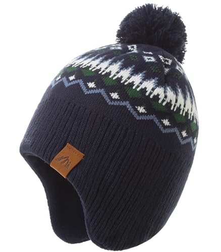 Moon Kitty Baby Boys Hats Toddler Beanies for Boys Winter Fleece Winter Hat Boys - color: Diamond-shaped Jacquard, size: 1-3T