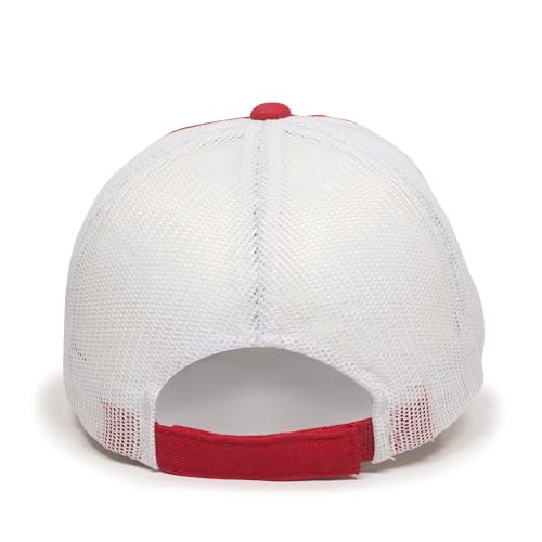 Outdoor Cap Garment Washed Meshback Cap - color: Red/White
