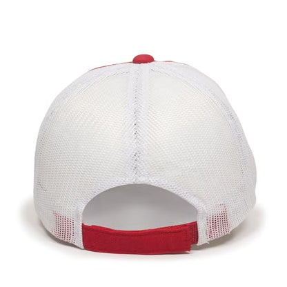 Outdoor Cap Garment Washed Meshback Cap - color: Red/White