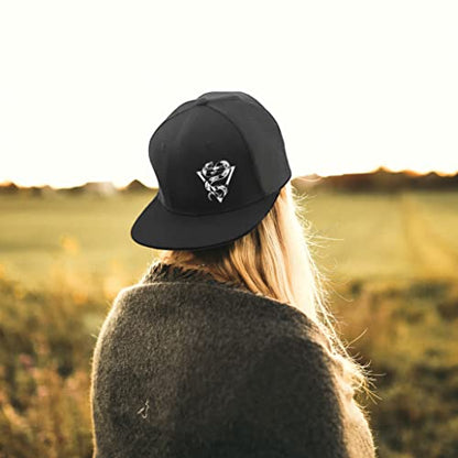 Horror Skull Hat Snapback Hat for Men Women Black Adjustable Classic Adult Baseball Cap Flat Bill Hip Hop Cap - color: Snakes