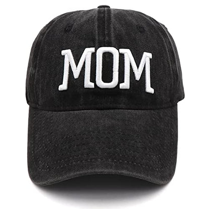 Mom and Dad Hats Fathers Day Mom Dad Gifts Hat Embroidered Adjustable Baseball Caps New Parents Gifts for Couples - color: Black Mom Hat and Black Dad Hat