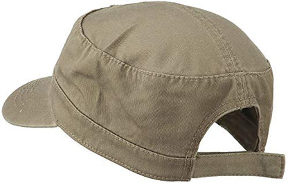 Ashen Fane Superior Garment Washed Cotton Twill Adjustable Army Cap - color: Dark Khaki