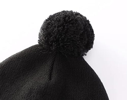 Home Prefer Toddler Boys Girls Hats Earflaps Fleece Knit Beanie Kids Winter Hat - color: Black, size: 2-5T