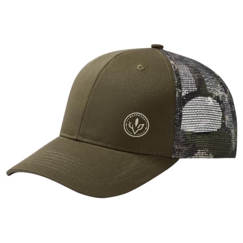 BASSDASH Printed Mesh Trucker Hat for Men Women Adjustable Baseball Cap Fishing Camping Outdoors Sporting Hat with Snap FH20 - color: Army Green/Grunge Camo, style: Regular