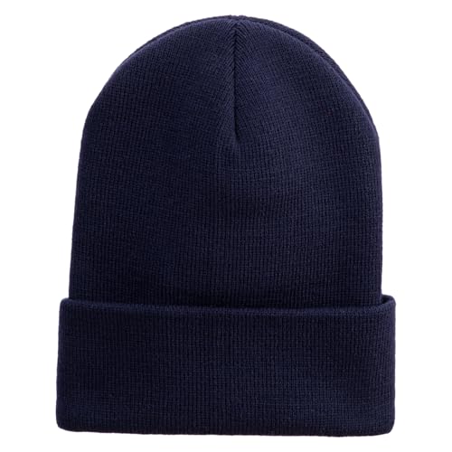 e4Hats.com 12 inch Cuffed Knit Long Beanie - color: Navy