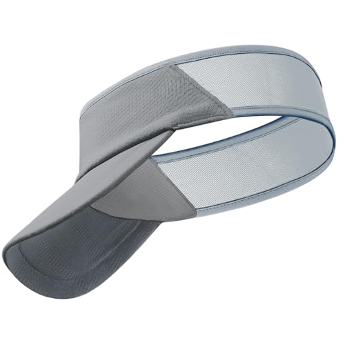 Sports Sun Visors Hat Women Men,Lightweight Cooling Stretchy Visor - color: 1-grey