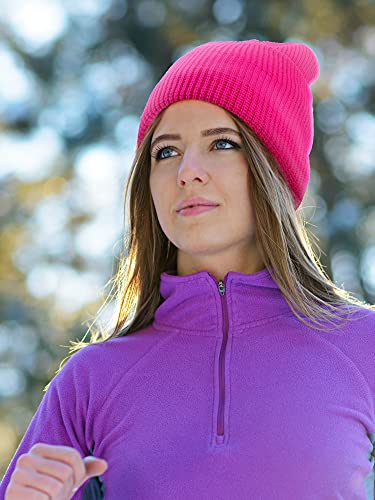SATINIOR 1 Hole Ski Mask Winter Knitted Balaclava Warm Full Face Mask Windproof Head Cover for Men Women Sports Outdoor - color: Rose Red, size: Medium
