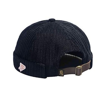 jerague Beanie Hat for Men Women Brimless Cuffed Hat Skullcap Watch Cap Adjustable - color: A2-black