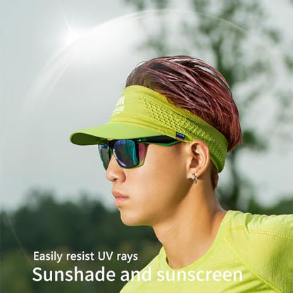 YOUGLE Sport Sun Visor Hat Elastic Empty Top Baseball Cap for Women and Men Sun Protection - color: A-ice Blue