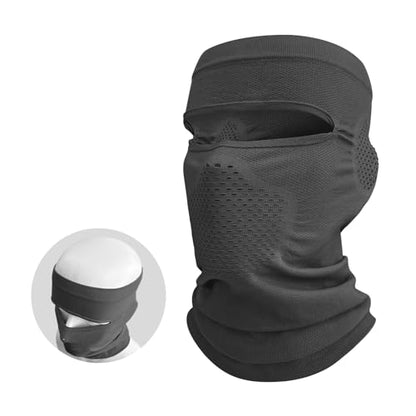 Open-Top Balaclava Shiesty Mask, Breathable Cooling Face Mask Neck Gaiter - color: Dark Gray