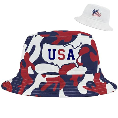 Bucket Hat for Men Women Funny Holiday Fishing Hat Cute Fisherman Cap - color: Usa Eagle