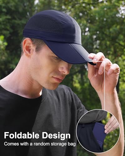 GADIEMKENSD Mens Folding Outdoor Hat Long Brim UPF 50+ Sun Protection - color: Folding Blue