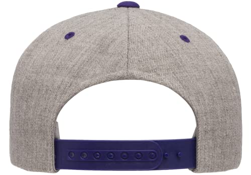 Mrlahat 6089 Yupoong Yp by Flexfit 6-Panel Structured Flat Visor Classic Snapback Cap with Black Bandana - color: Heather / Purple
