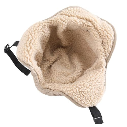 Unisex Winter Warm Aviator Earflap Hat Double-Side-Wear Sherpa Lined Trapper Hat Pilot Cap Outdoor Ski Hunting Cycling - color: Beige