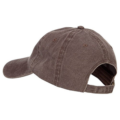 e4Hats.com Pine Tree Embroidered Washed Buckle Cap - color: Brown