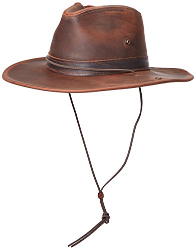 Mountaineer Western Leather Aussie Hat - color: Brown, size: X-Large
