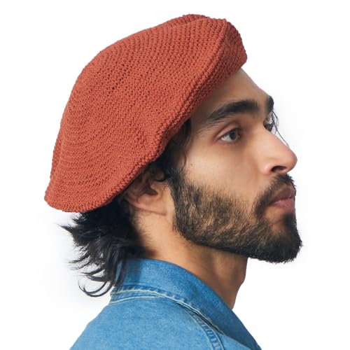 CHARM Knit Tam Hats for Women & Men - color: Dark Orange