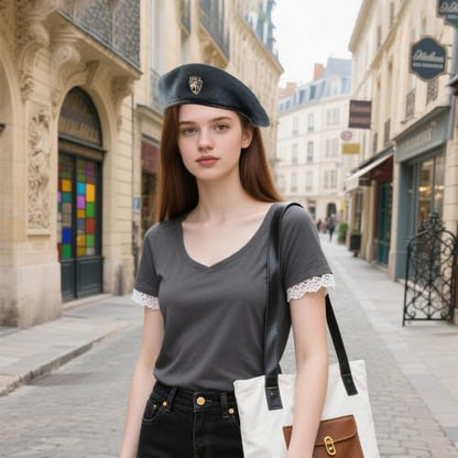 Wool Military Beret Hat Man Women,Adjustable Headband - color: Gray