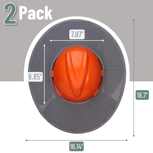 UNCO- Hard Hat Sun Shield, 2 Pack, Grey, Full & Standard Brim Mesh Sunshade High Visibility Reflective, Hard Hat Accessories - color: Grey, size: 2 Pack