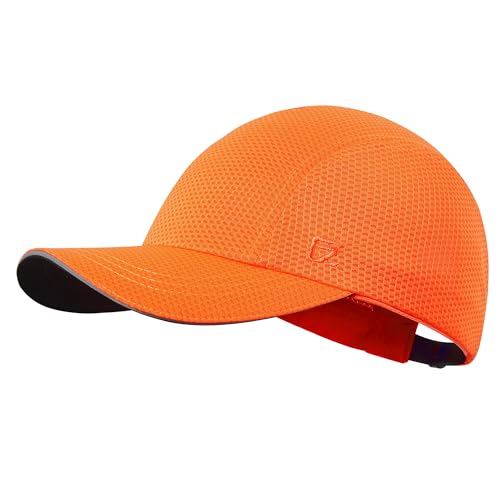 GADIEMKENSD Women's Race Day Running Cap Performance Mesh Hat - Excellent Ventilation, Lightweight, Reflective Safety - color: Bright Orange