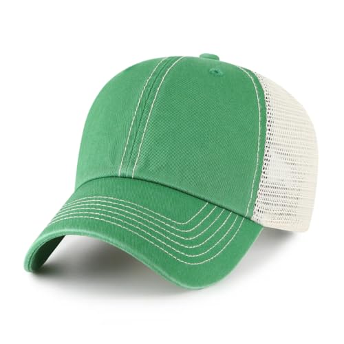 47 Brand Blank Trawler Trucker Mesh Clean Up Snap Back Adjustable Dad Hat Cap - One Size - color: Kelly Green