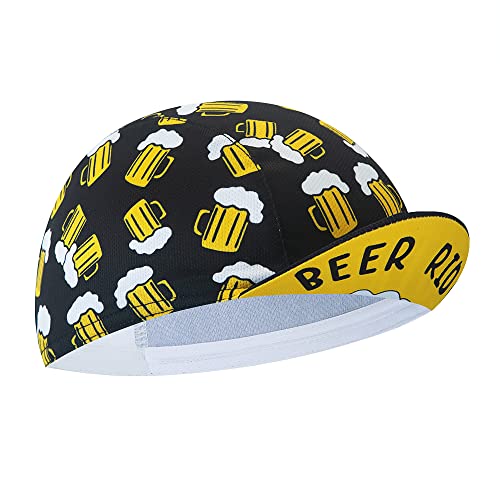 Beer Cycling Cap - Retro Cycling Hat-Under Helmet - Cycling Helmet Liner Breathable&Sweat Uptake - color: D