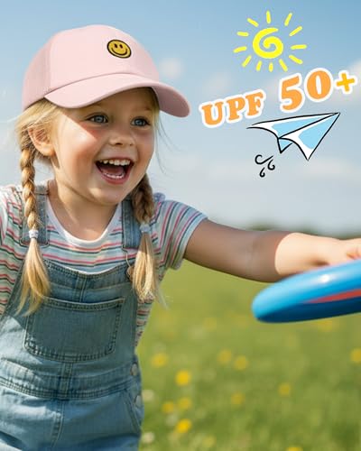 SONMONY Toddler Hat Smile Face Kids Baseball Cap Adjustable Cute Hat 3-12Y - color: Mesh-pink
