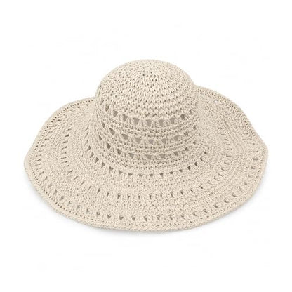 Wide Brim Straw Sun Hat for Women, Floppy Beach Hat, Natural Woven Summer Cap