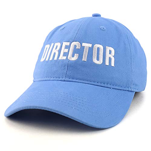 Trendy Apparel Shop Director Embroidered Soft Cotton Low Profile Dad Hat Baseball Cap - color: Carolina Blue