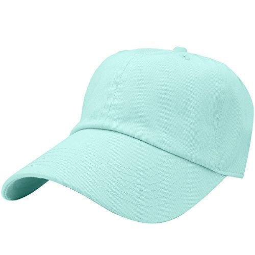 Falari Classic Baseball Cap Dad Hat 100% Cotton Soft Adjustable Size - color: Aqua
