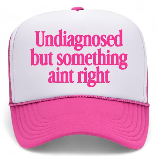 BROTHER TRUCKERS Undiagnosed But Something Ain't Right Mesh Back Hat - color: Hot Pink/White