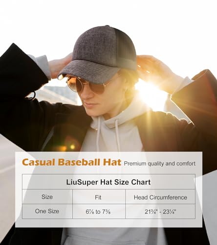 Blank Mesh Back Trucker Hat for Men and Women, Unisex Adjustable Snapback Baseball Cap, Adult Plain Classics Retro Hat - color: Dark Grey