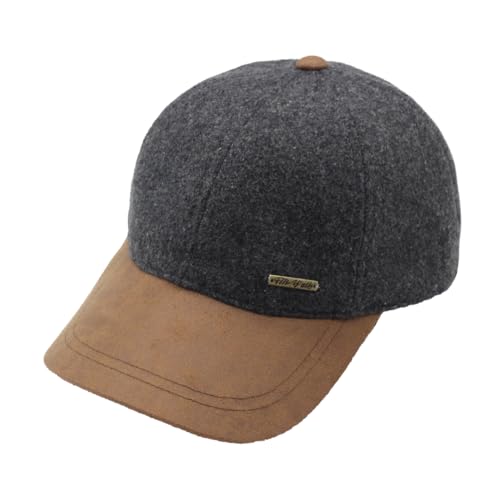 Fits Y'all Wool Suede Houndstooth Baseball Cap: Adjustable Relaxed Fit for Men, Women, and All Genders - color: Dark Grey