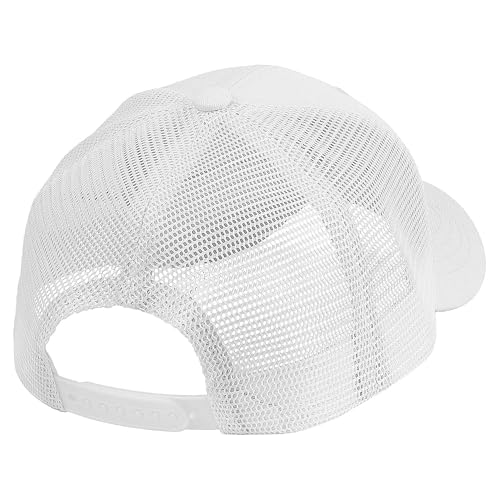 Falari Trucker Hat Baseball Cap Structured Plain Design 6 Panel, Adjustable Size - color: 1pk White