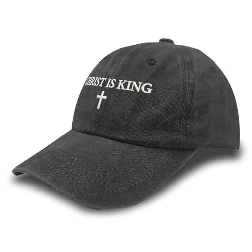 Man of God Husband Dad Embroidered Hat Camping Caps for Women - color: Christ is King Christian Cross Religious Jesus 12