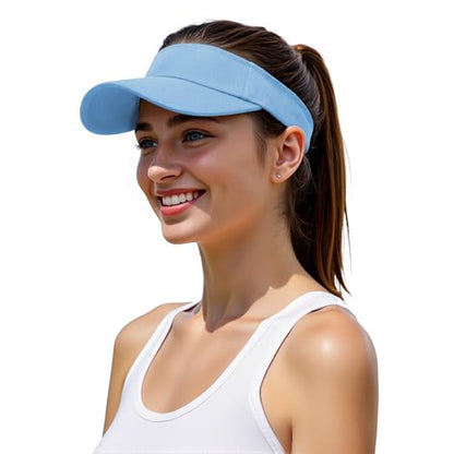 American Trends Sun Visor Hat for Women, Lightweight Quick-Dry Golf Visor - color: Blue
